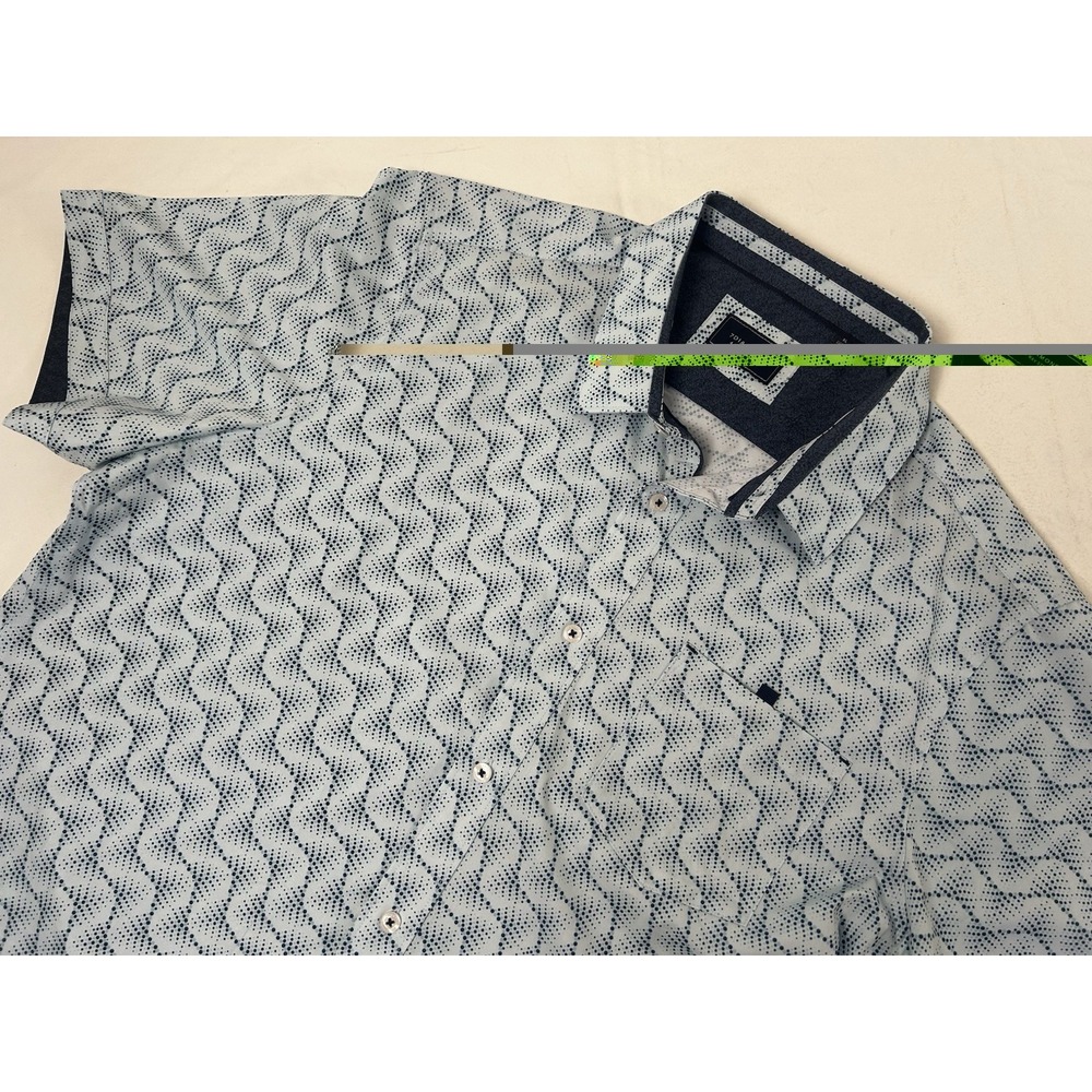 7 Diamonds 4 Way Stretch Shirt Mens Xl Blue Gray Geometric Performance Button Up